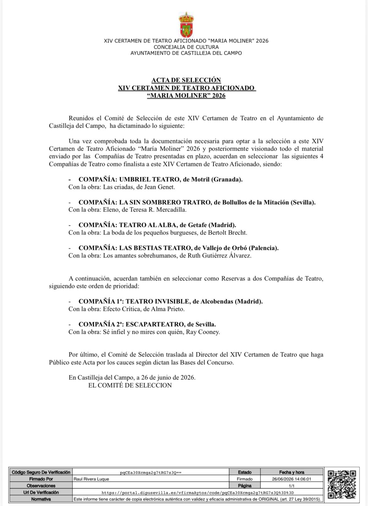 acta certamen